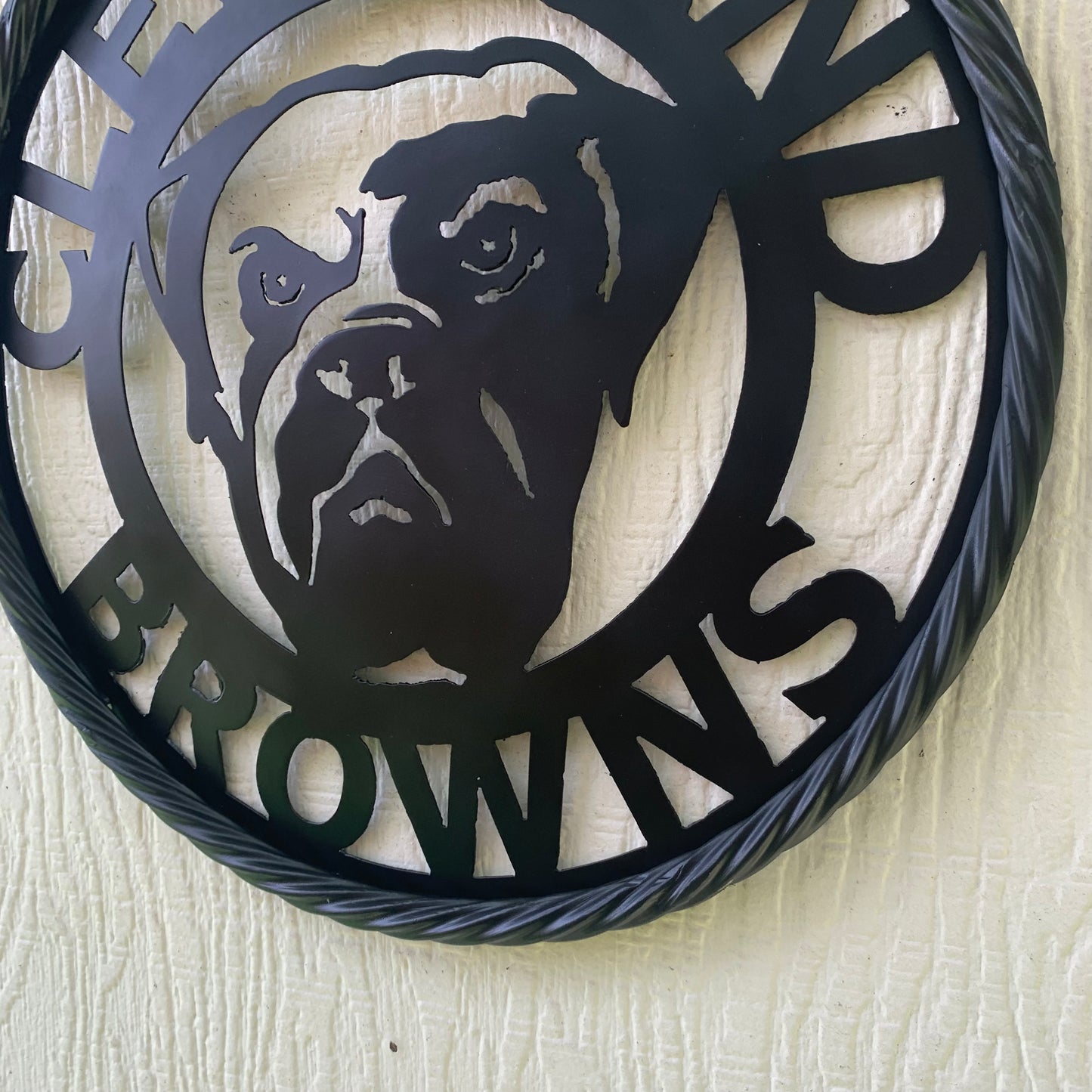 CLEVELAND BROWNS METAL CUSTOM VINTAGE CRAFT ART HANDMADE RUSTIC BLACK
