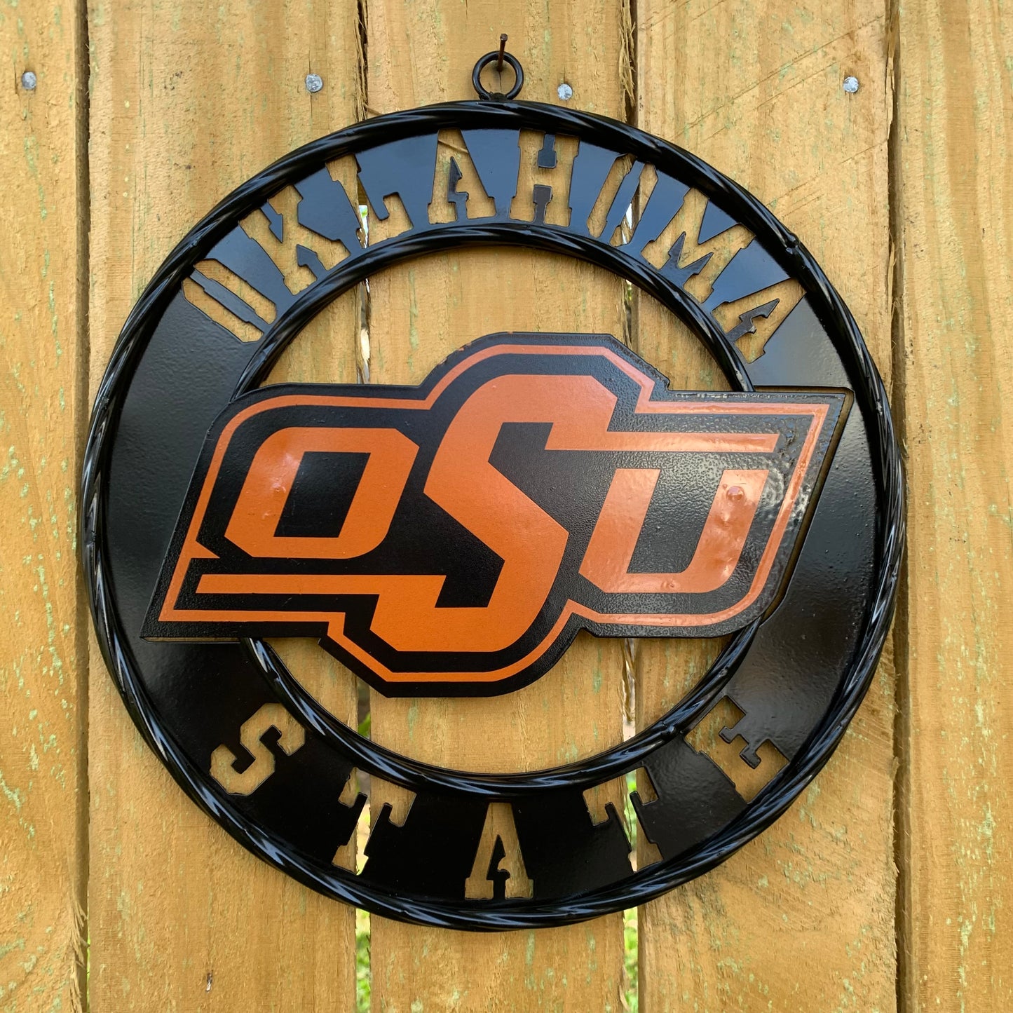 12" OSU OKLAHOMA STATE COWBOYS CUSTOM METAL VINTAGE CRAFT SIGN WESTERN HOME DECOR HANDMADE