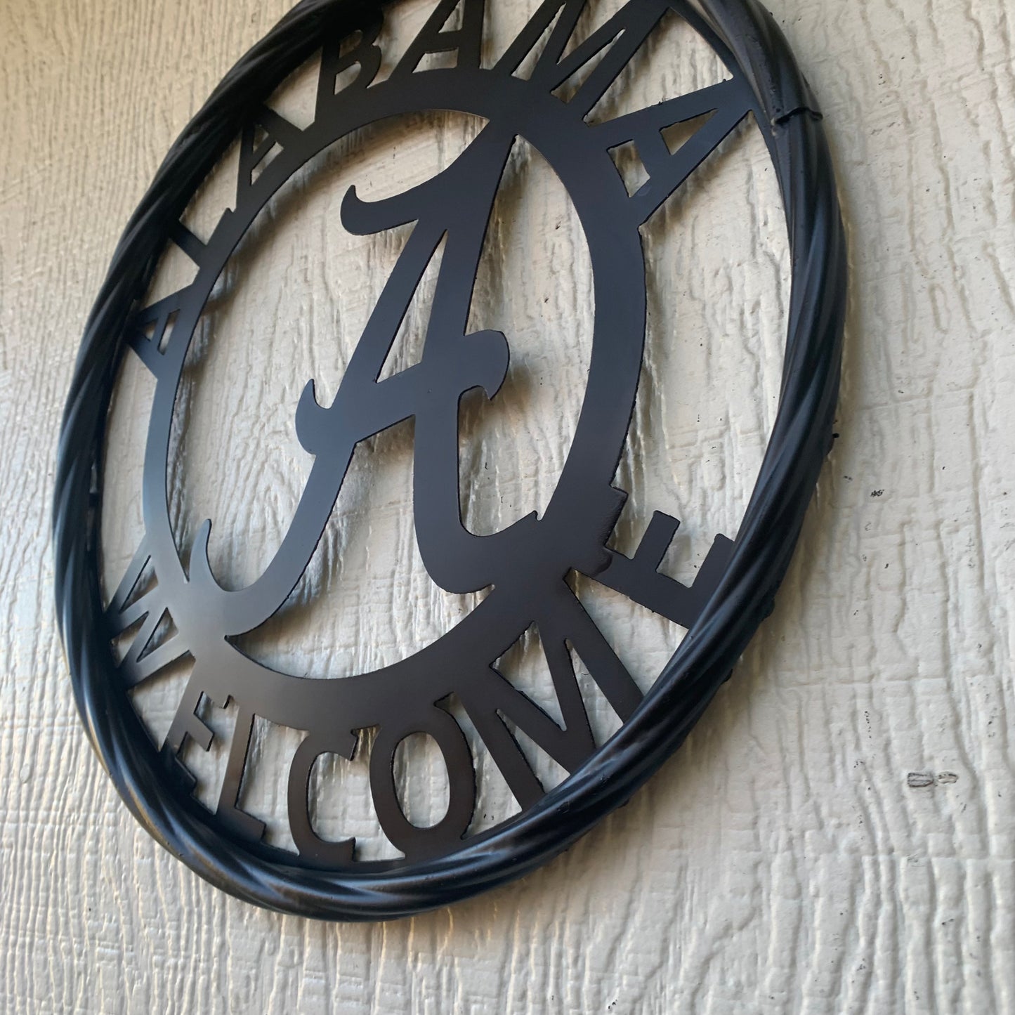 ALABAMA WELCOME CUSTOM ALL BLACK METAL VINTAGE SIGN TEAM HANDMADE