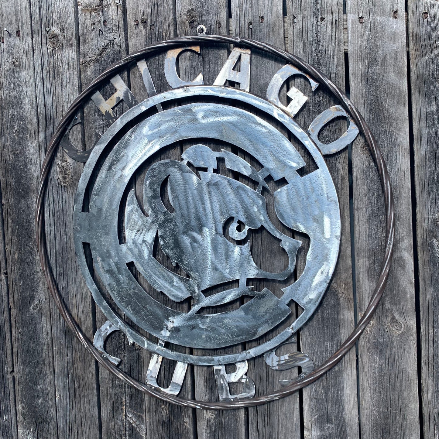 12", 18", 24", 32" CHICAGO CUBS CUSTOM RAW METAL VINTAGE CRAFT TEAM SPORTS SIGN HANDMADE