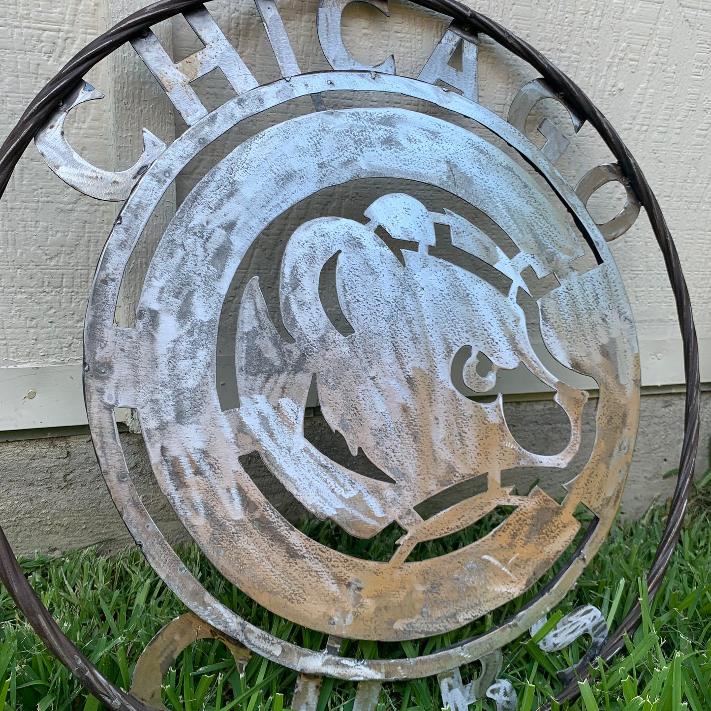 12", 18", 24", 32" CHICAGO CUBS CUSTOM RAW METAL VINTAGE CRAFT TEAM SPORTS SIGN HANDMADE