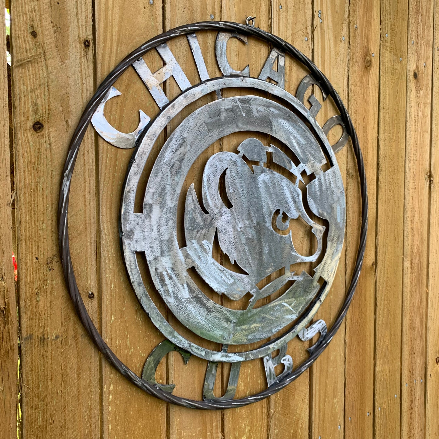 12", 18", 24", 32" CHICAGO CUBS CUSTOM RAW METAL VINTAGE CRAFT TEAM SPORTS SIGN HANDMADE