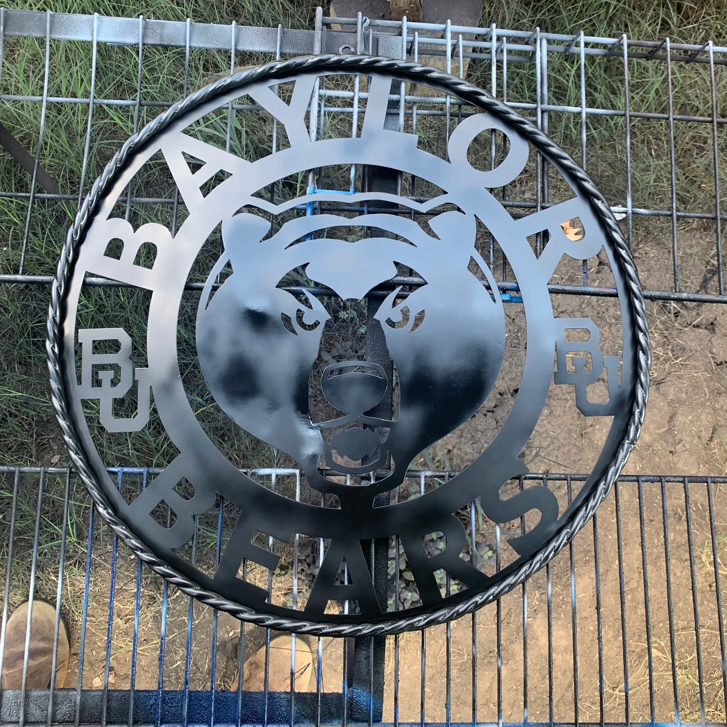 12", 18", 24", 32" BAYLOR BEARS ALL BLACK CUSTOM METAL VINTAGE TEAM SIGN WALL ART WESTERN HOME DECOR