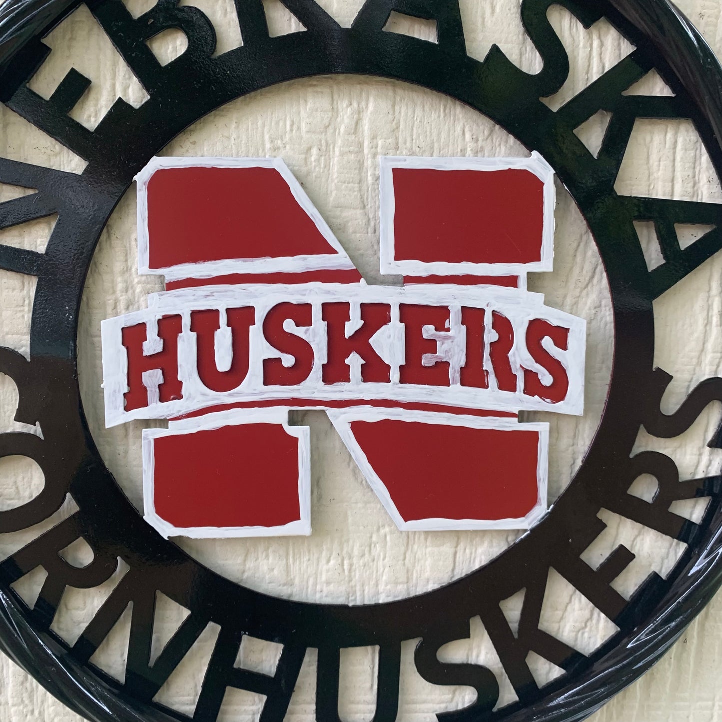 NEBRASKA HUSKERS METAL CUSTOM VINTAGE CRAFT TEAM SIGN WESTERN HOME DECOR HANDMADE 12",18",24",36"