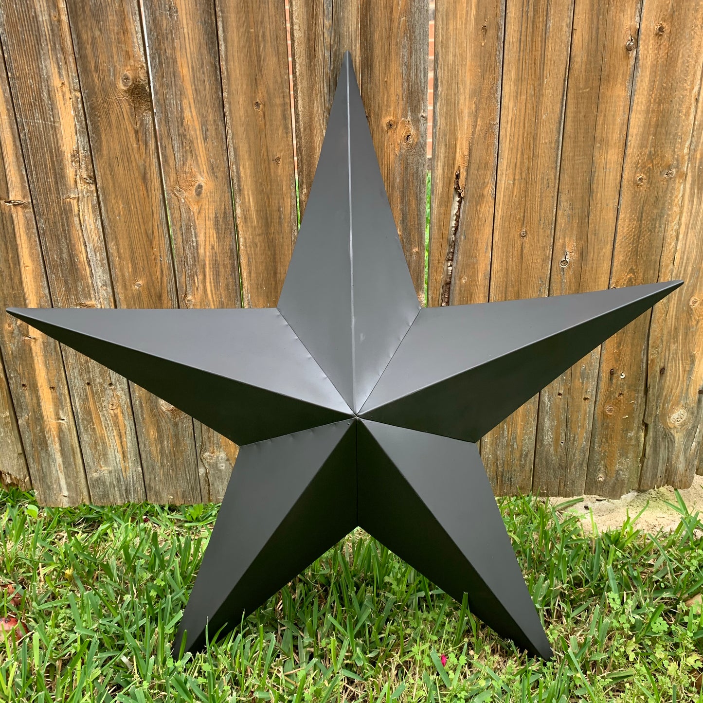 #EH10479 12", 16", 24", 30", 36" RUSTIC BLACK BARN STAR NO RING DAVID STAR 5 POINT WESTERN HOME DECOR HAND PAINTED