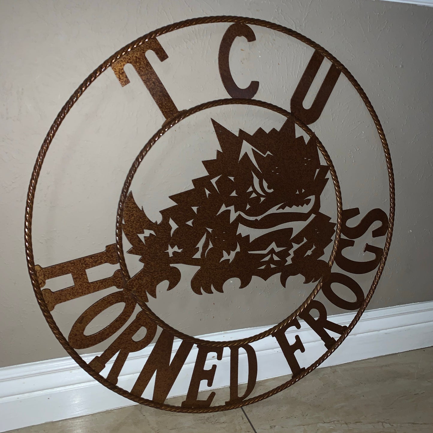 12", 18", 24", 32" TCU HORNED FROGS CUSTOM VINTAGE CRAFT METAL TEAM SIGN HANDMADE