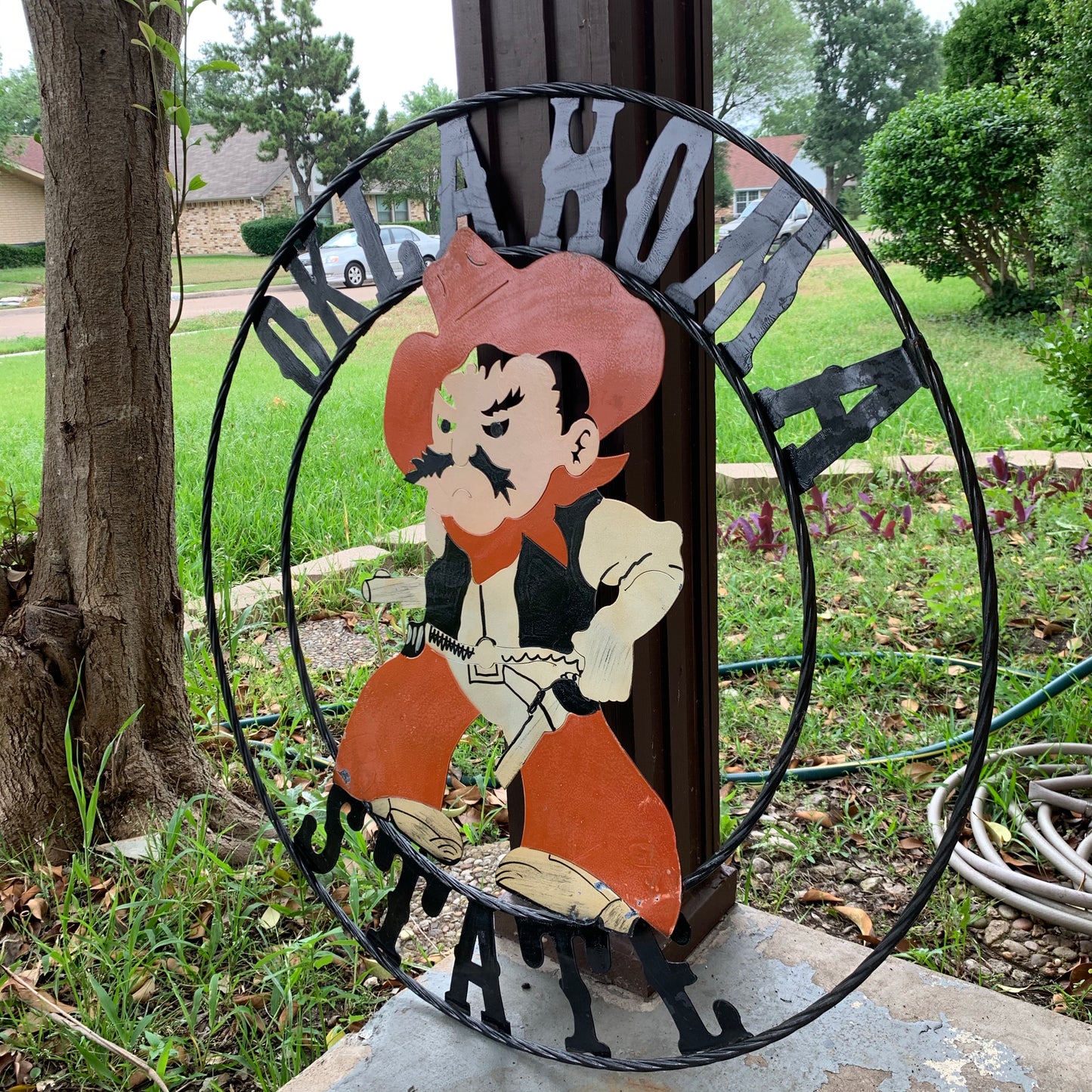 OSU OKLAHOMA STATE COWBOYS CUSTOM METAL VINTAGE CRAFT TEAM SIGN HANDMADE
