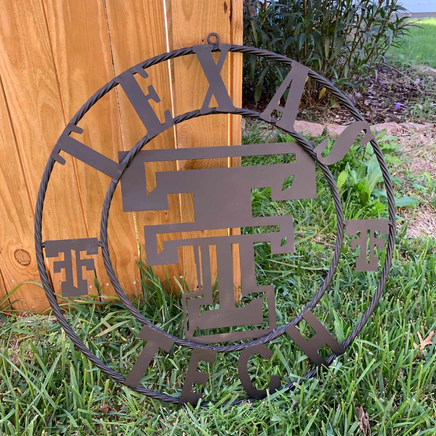 TEXAS TECH RUSTIC BLACK CUSTOM METAL VINTAGE CRAFT WESTERN HOME DECOR HANDMADE