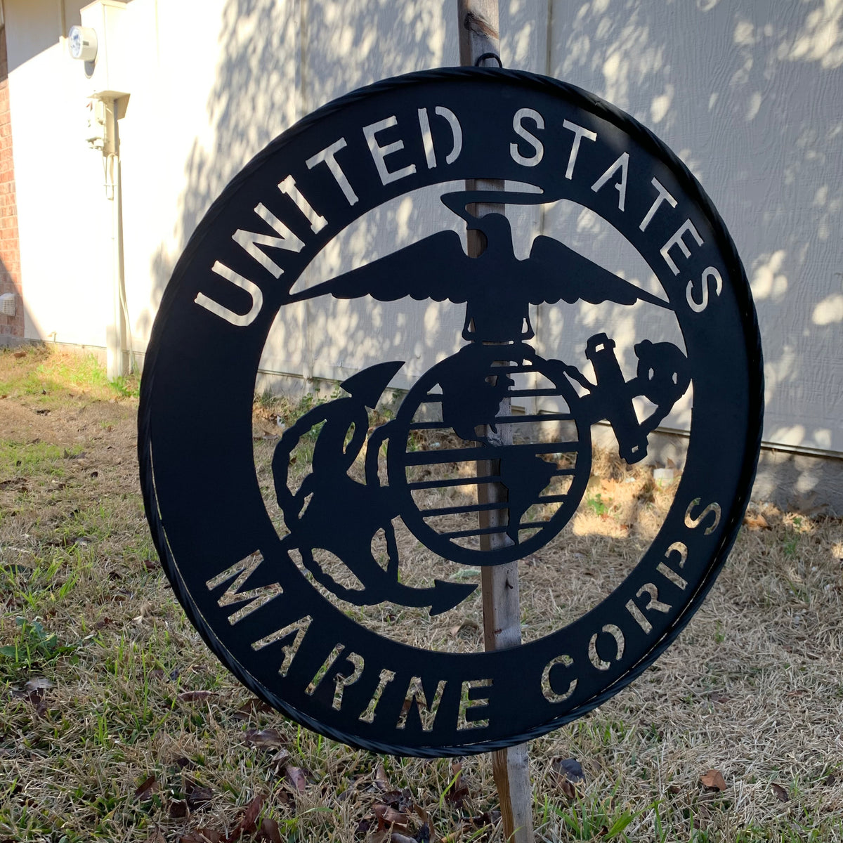 #EH10866 US MARINE CORPS 18",24",32" MILITARY LASERCUT CUSTOM BLACK METAL VINTAGE CRAFT SIGN WESTERN HOME DECOR HANDMADE