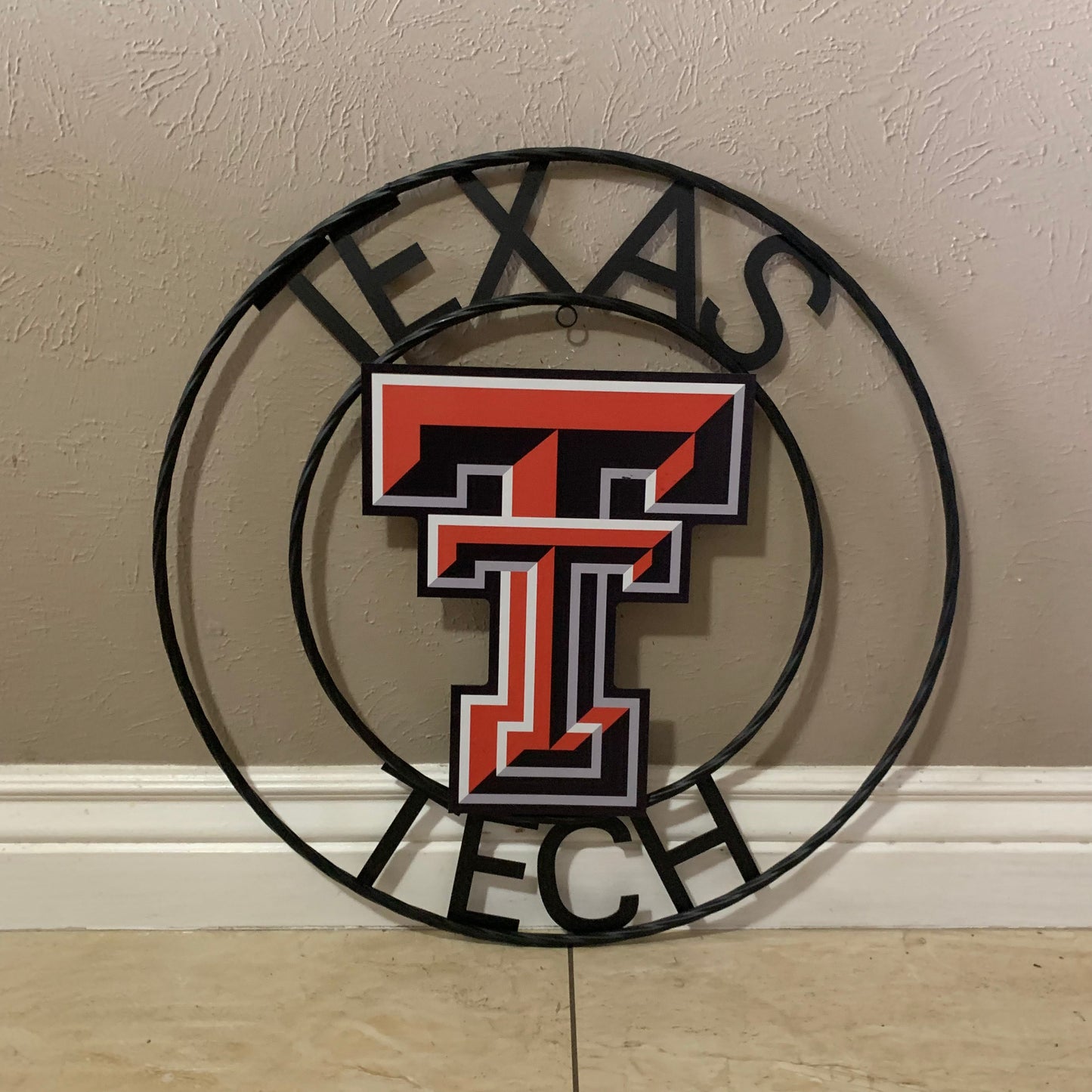 18",24" TEXAS TECH CUSTOM METAL VINTAGE CRAFT SIGN WESTERN HOME DECOR