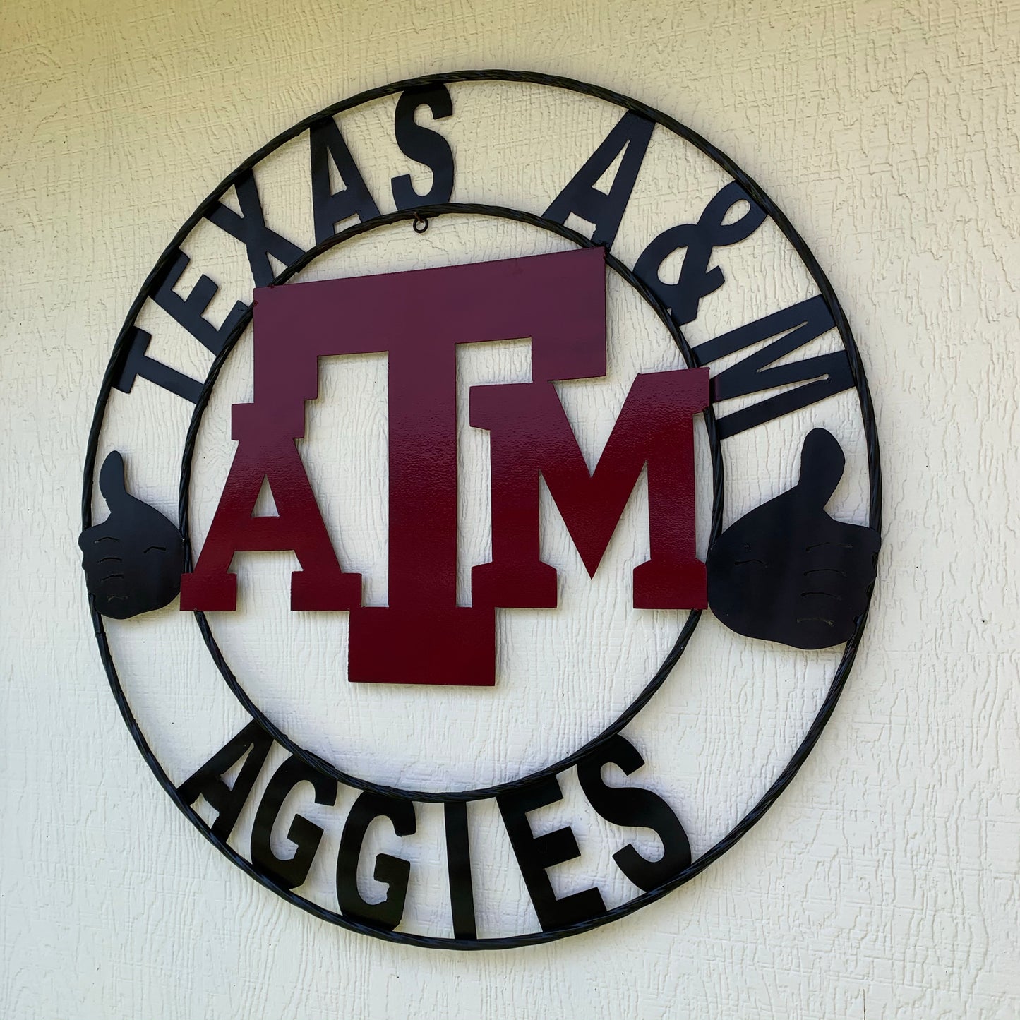 GIGEM AGGIES TEXAS A&M CUSTOM METAL VINTAGE CRAFT TEAM SIGN WESTERN HOME DECOR HANDMADE