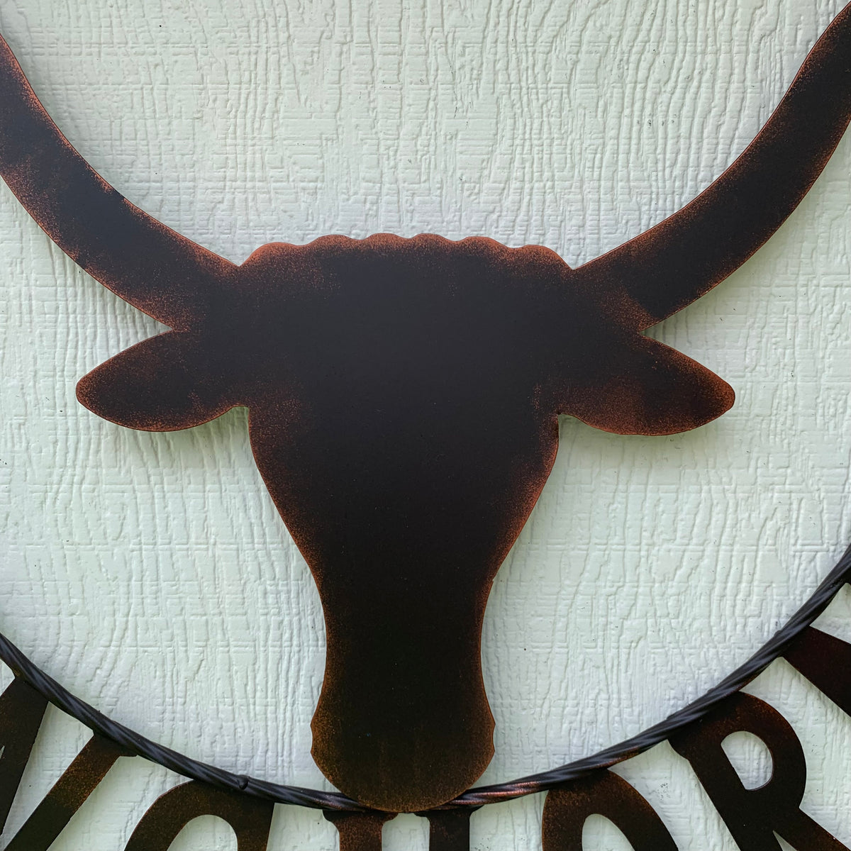 TEXAS LONGHORNS CUSTOM METAL VINTAGE CRAFT SIGN TEAM ART WESTERN HOME DECOR RUSTIC BRONZE HANDMADE #EH12565