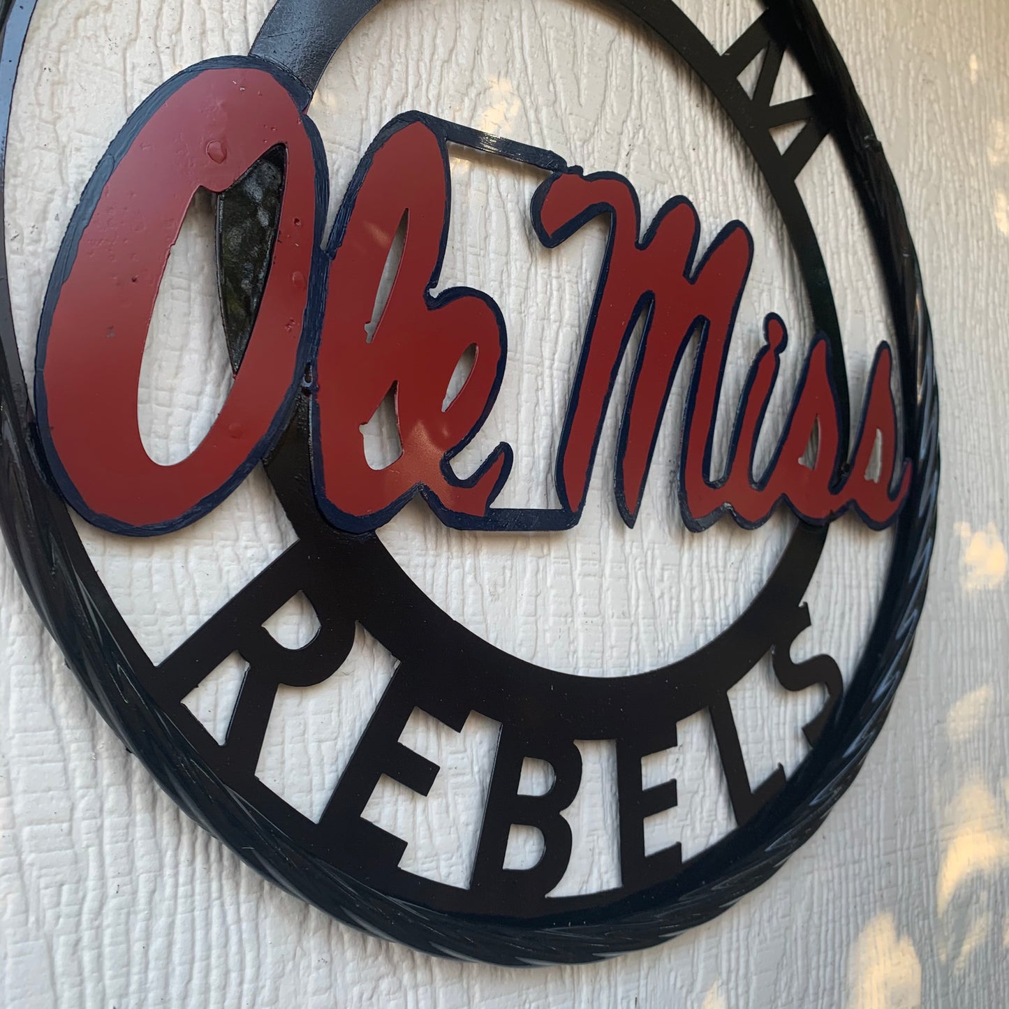 OLE MISS REBELS MISSISSIPPI CUSTOM METAL VINTAGE CRAFT TEAM SIGN WESTERN HOME DECOR HANDMADE