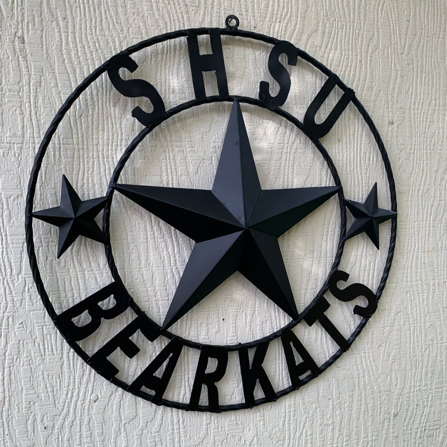 24",32" SHSU SAM HOUSTON BEARKATS RUSTIC BLACK METAL CUSTOM VINTAGE CRAFT RUSTIC BLACK TEAM STAR HANDMADE