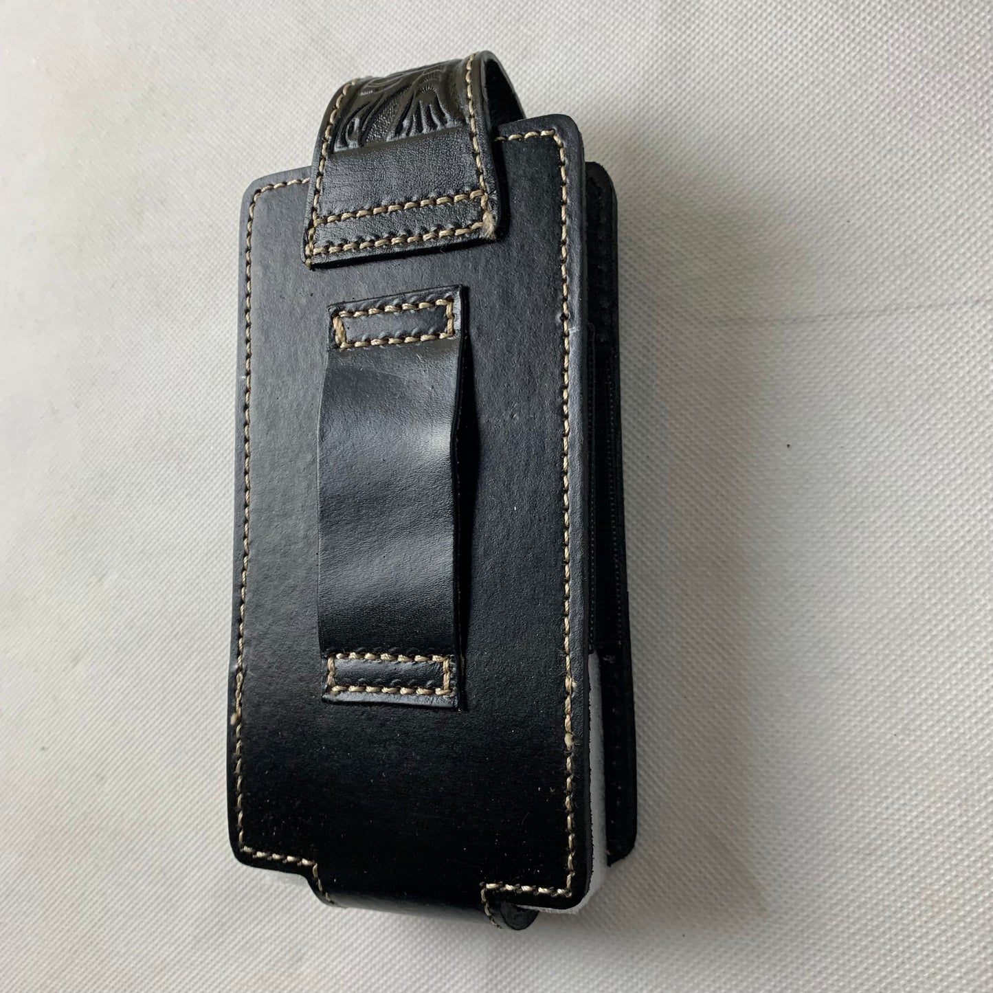 #WS341F 7" LONE STAR BLACK LEATHER HOLSTER POUCH EXTRA LARGE  BELT LOOP CELL PHONE CASE UNIVERSAL OVERSIZE--FREE SHIPPING