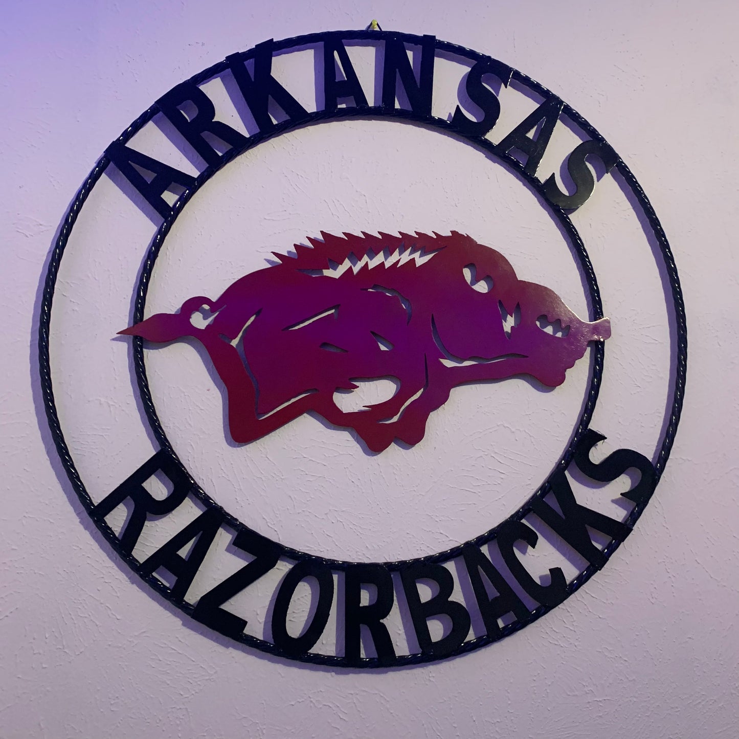 ARKANSAS RAZORBACKS CUSTOM METAL VINTAGE CRAFT SIGN TEAM WALL ART WESTERN HOME DECOR HANDAMADE