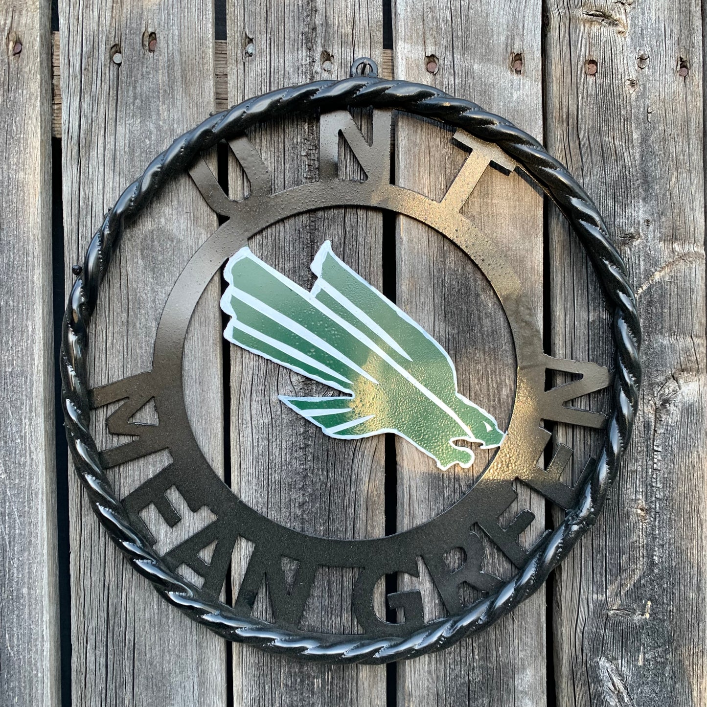 12",18",24" UNT MEAN GREEN CUSTOM METAL VINTAGE CRAFT TEAM SIGN WESTERN HOME DECOR HANDMADE