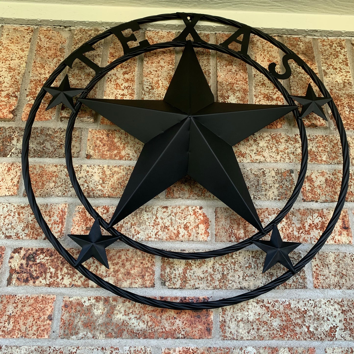 24" TEXAS BLACK STAR BARN STAR METAL ART WESTERN HOME DECOR VINTAGE RUSTIC BLACK