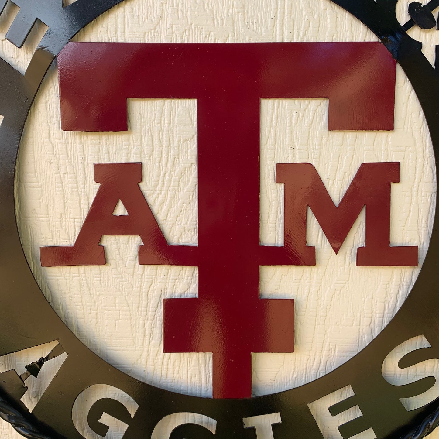 24" TEXAS A&M WIDE BAND RING CUSTOM METAL VINTAGE CRAFT SIGN TEAM HANDMADE