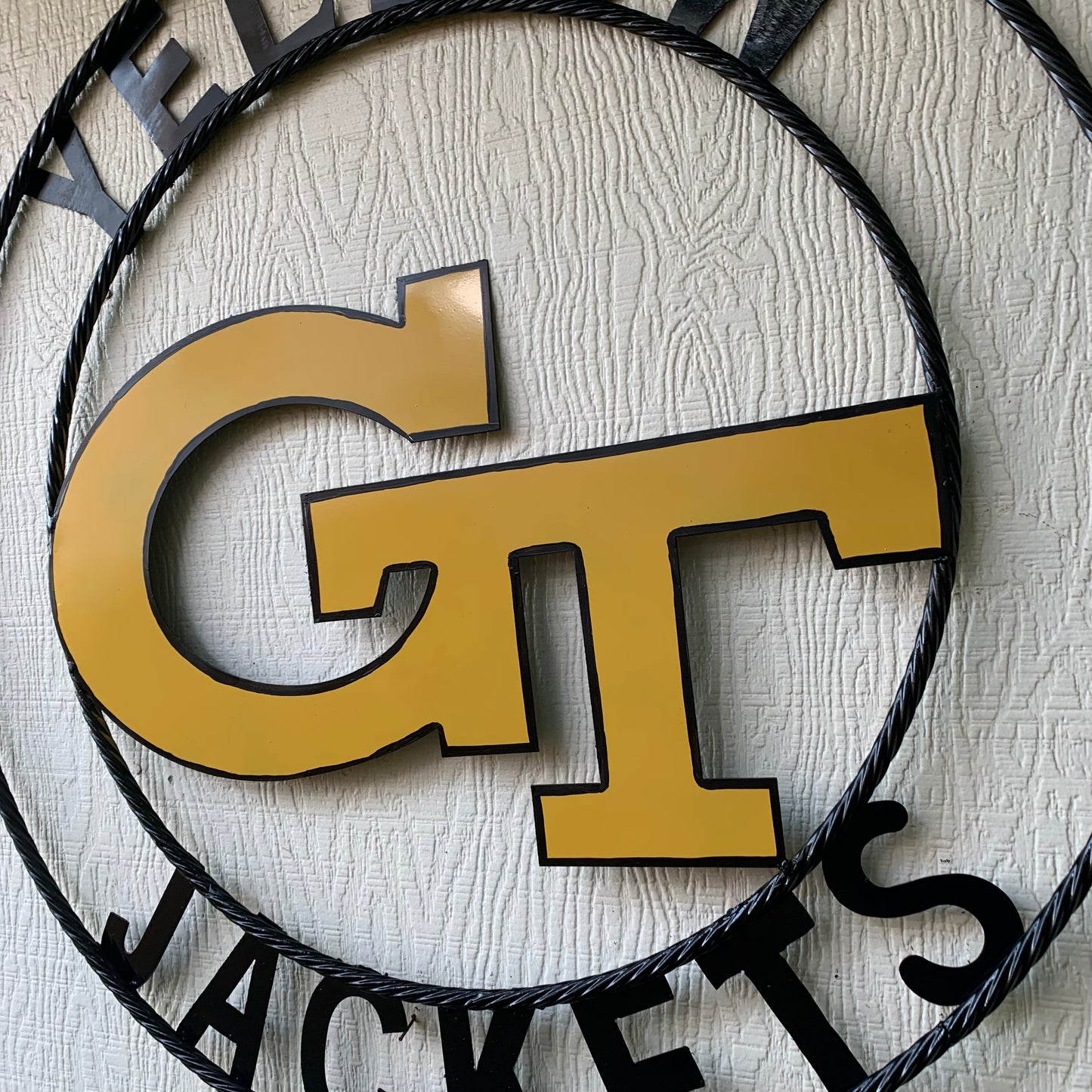 GEORGIA TECH YELLOW JACKETS CUSTOM METAL VINTAGE CRAFT SIGN TEAM WALL ART WESTERN HOME DECOR HANDMADE 12",18",24",32",36"