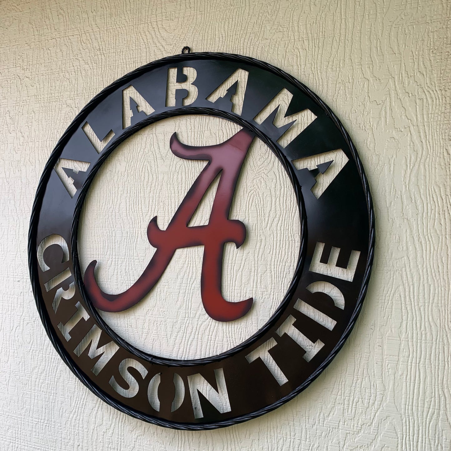 ALABAMA CRIMSON TIDE WIDE BAND RING CUSTOM METAL VINTAGE SIGN TEAM SPORTS HANDMADE