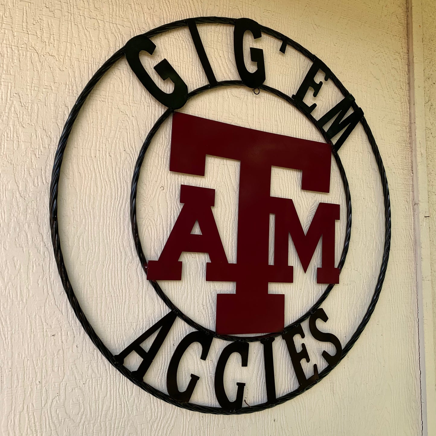 GIGEM AGGIES CUSTOM METAL VINTAGE CRAFT SIGN TEAM WESTERN HOME DECOR HANDMADE