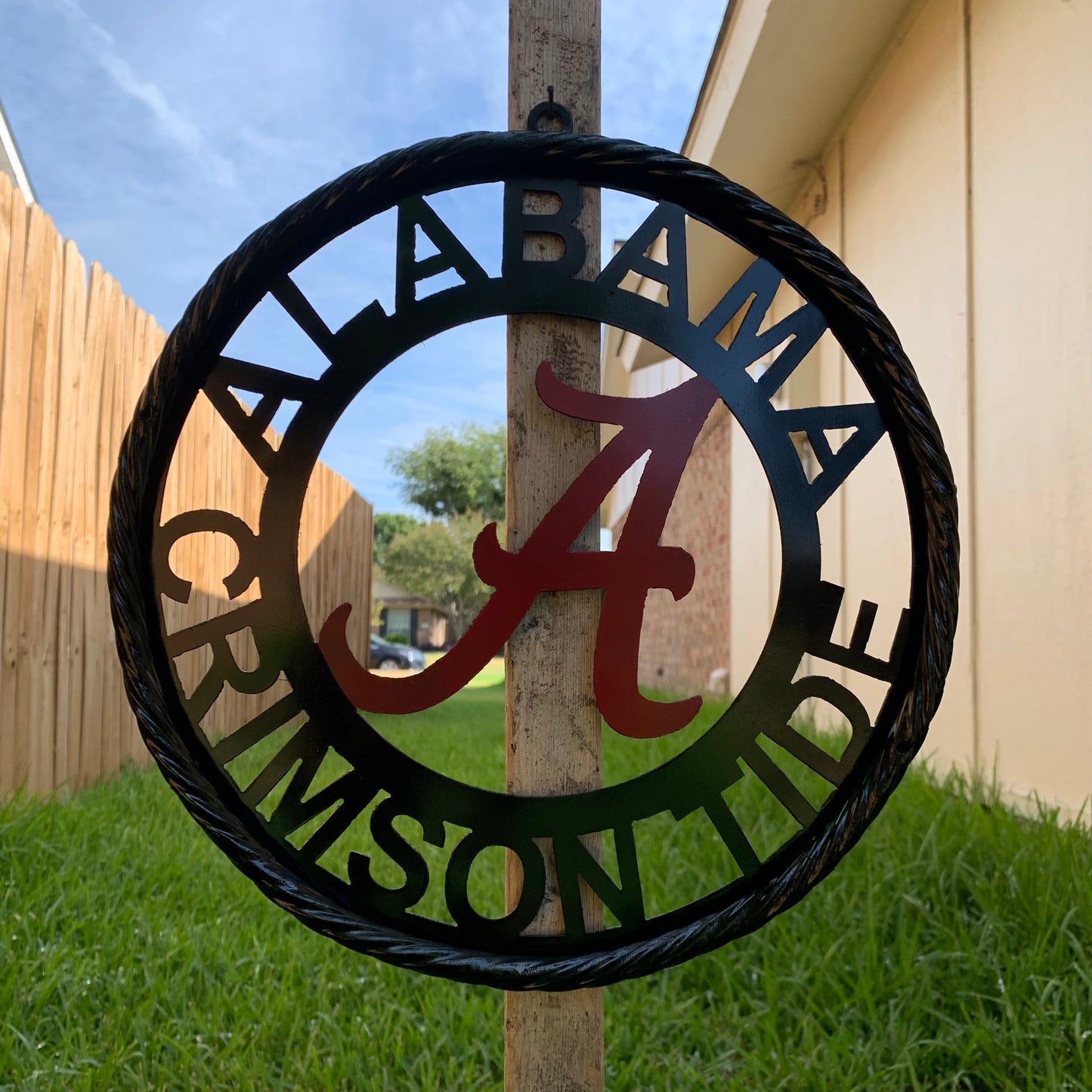 ALABAMA CRIMSON TIDE LASERCUT CUSTOM METAL VINTAGE CRAFT SIGN TEAM WESTERN HOME DECOR