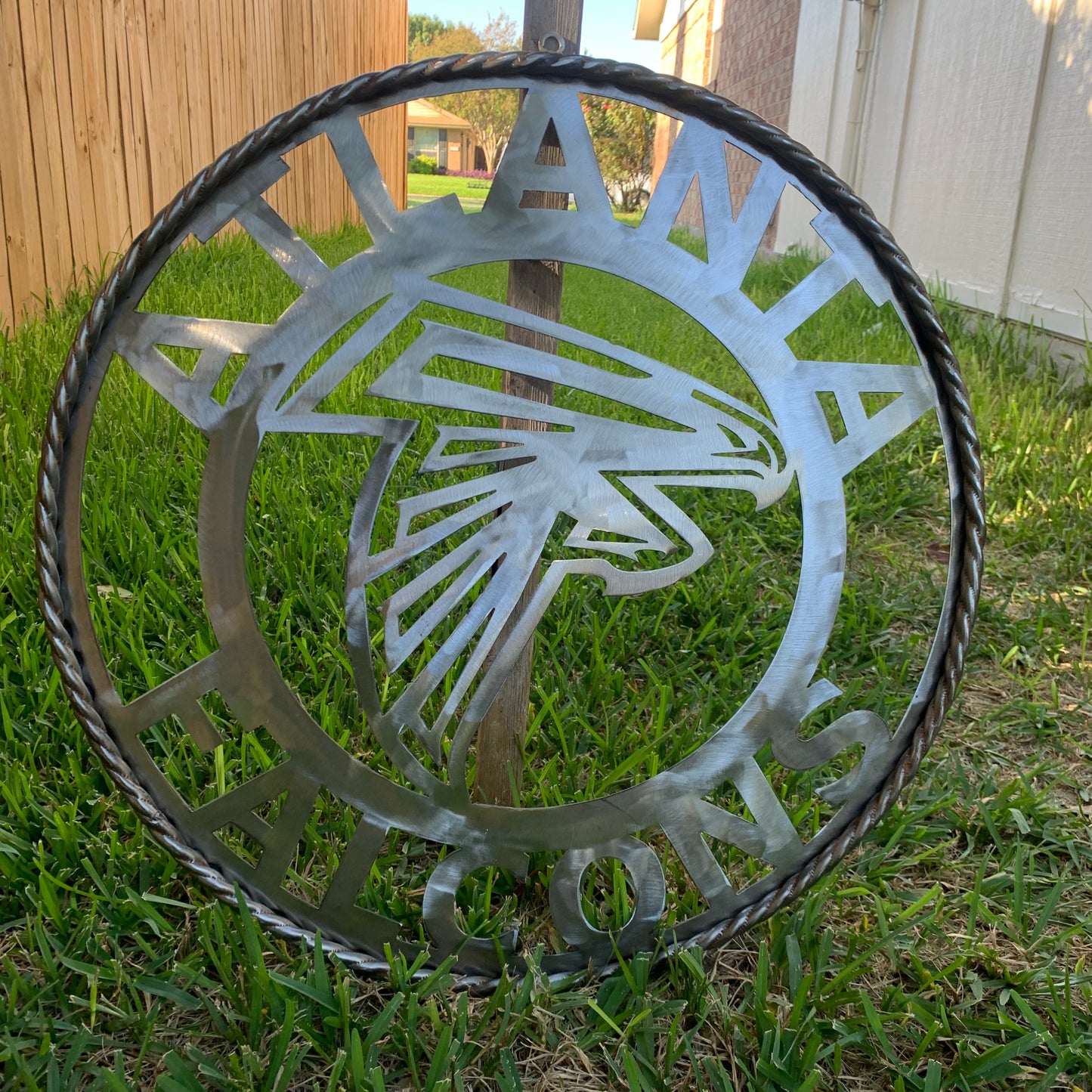 18", 24", 32", 36" ATLANTA FALCONS CUSTOM RAW METAL VINTAGE CRAFT TEAM SIGN HANDMADE