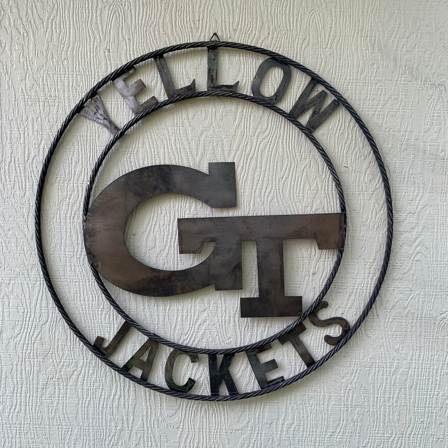 GEORGIA TECH YELLOW JACKETS CUSTOM RAW METAL VINTAGE CRAFT SIGN UNPAINTED HANDMADE 12",18",24",32",36"