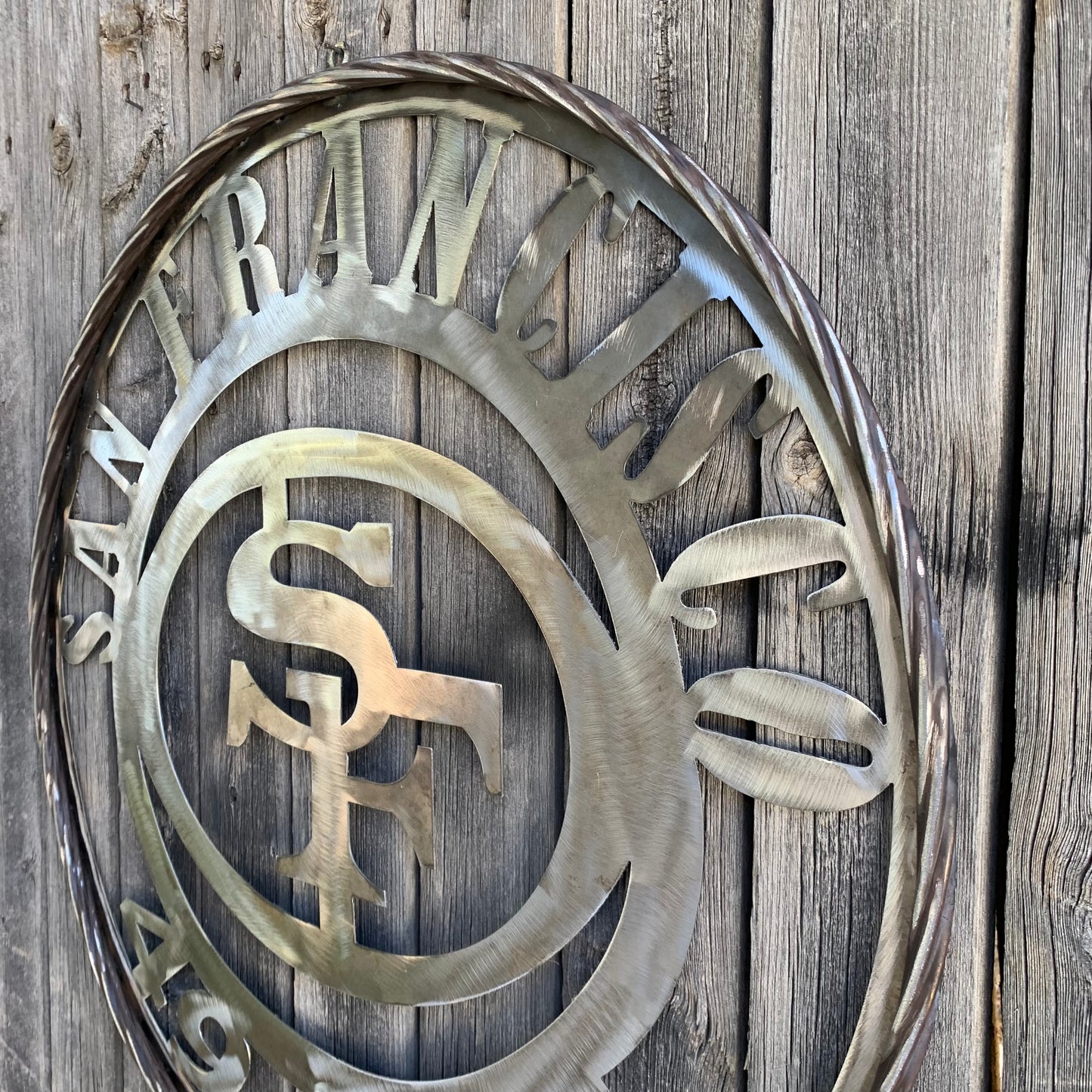 SAN FRANCISCO 49ERS METAL CUSTOM VINTAGE RAW METAL CRAFT TEAM SIGN HANDMADE 12",18",24",32",36",40",50"