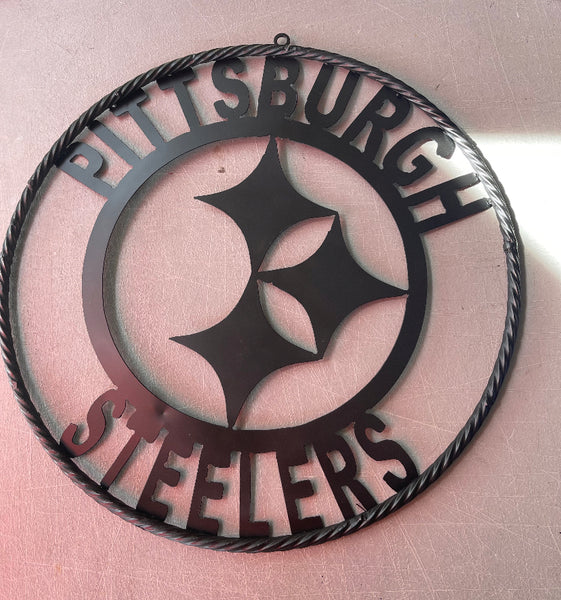 PITTSBURGH BLACK CUSTOM METAL VINTAGE CRAFT SIGN HANDMADE