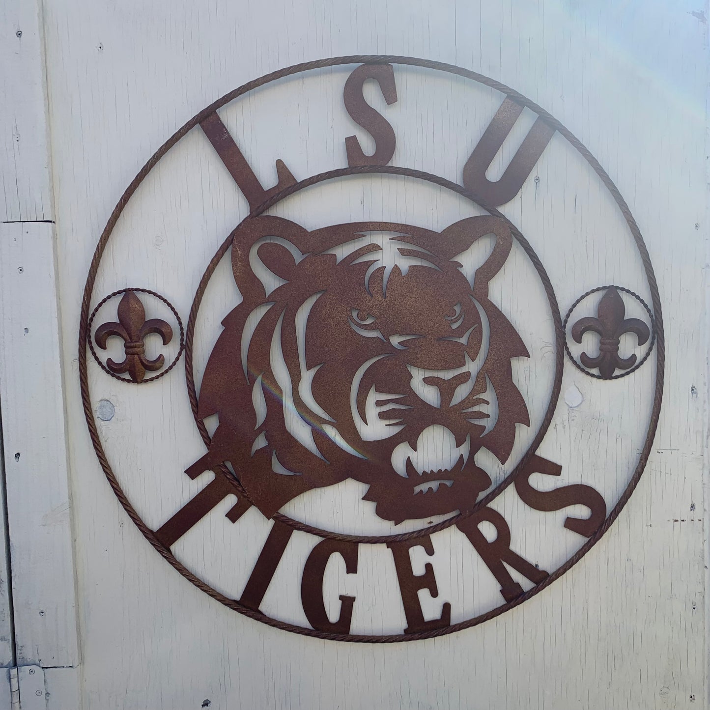 LSU TIGERS METAL CUSTOM VINTAGE CRAFT ART SIGN  WESTERN HOME DECOR 12,18",24",32",36"