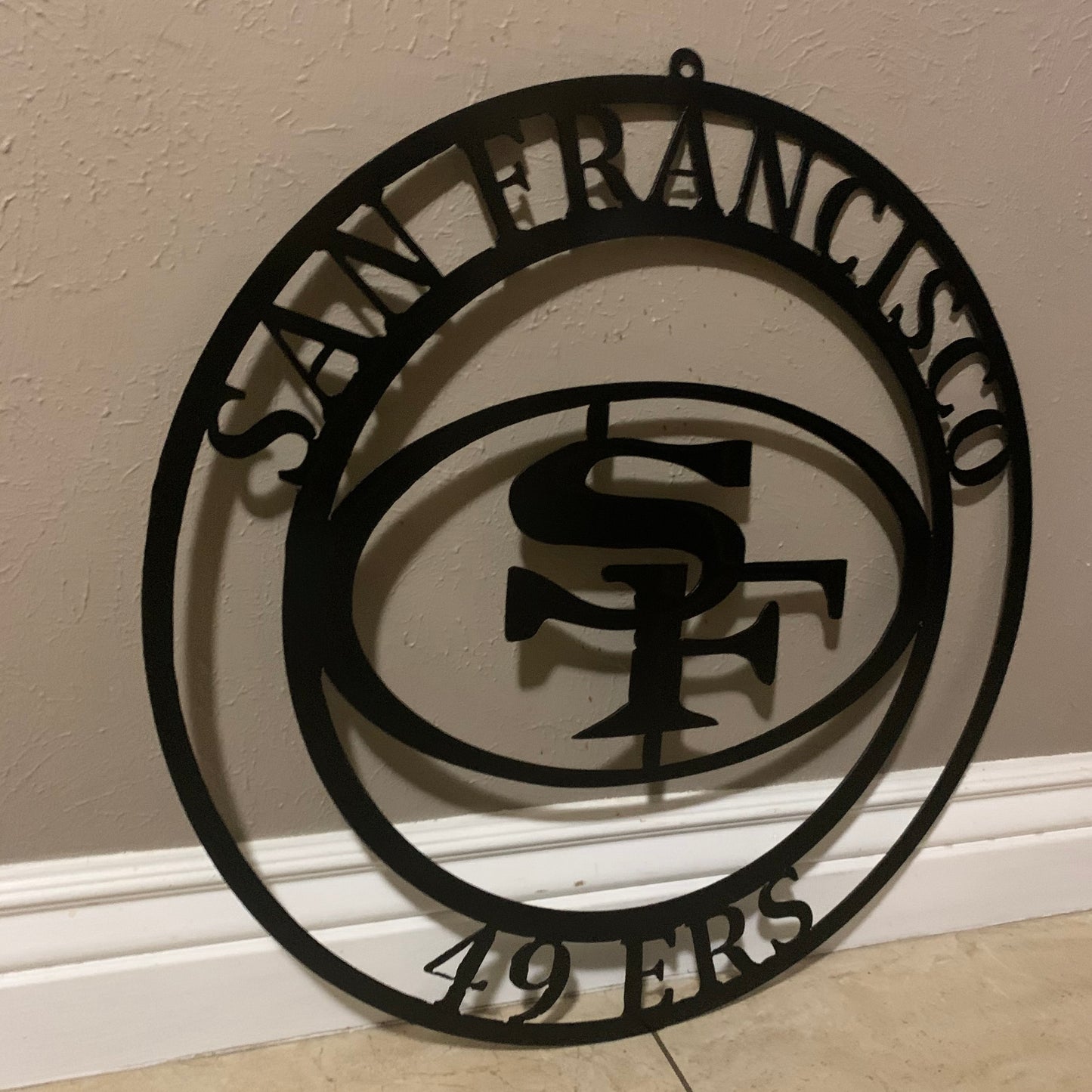 SAN FRANCISCO 49ERS METAL CUSTOM VINTAGE CRAFT TEAM SIGN RUSTIC BLACK HAND MADE IN USA 18",24",36",40",50"