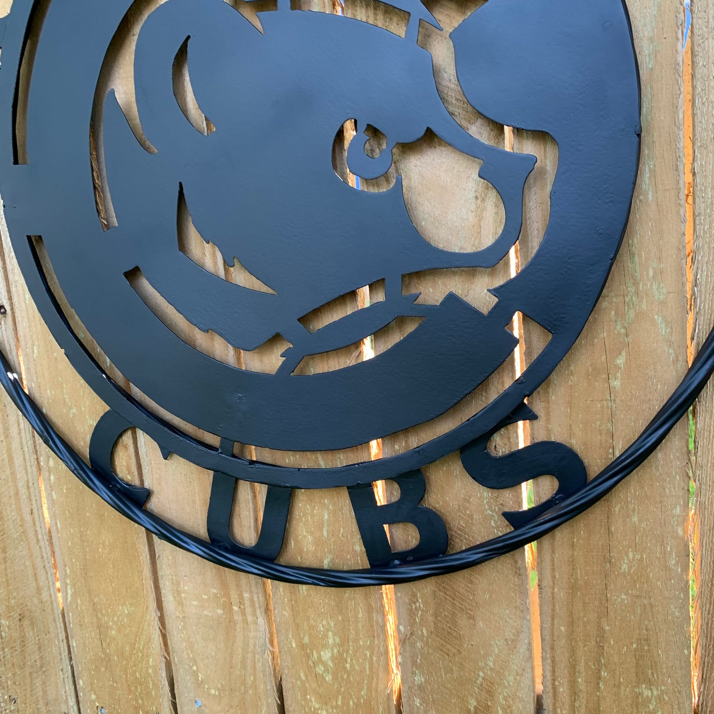 12", 18", 24", 32" CHICAGO CUBS CUSTOM BLACK & RAW METAL VINTAGE CRAFT TEAM SPORTS SIGN HANDMADE