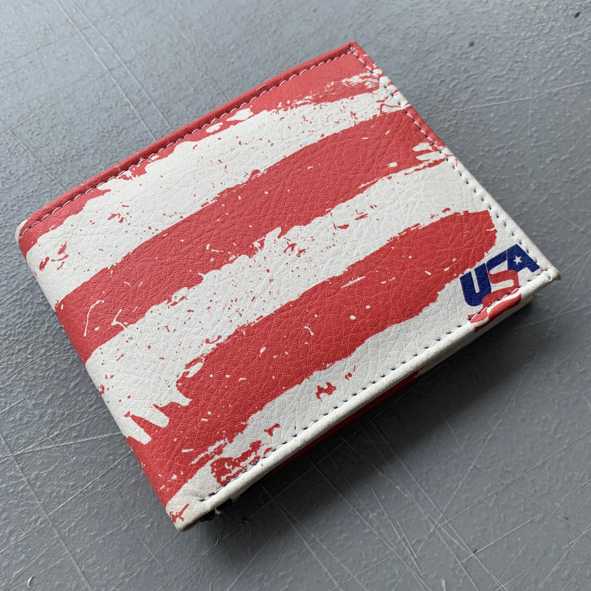 5" USA FLAG RED WHITE BLUE WALLET LEATHER BIFOLD WALLET NEW