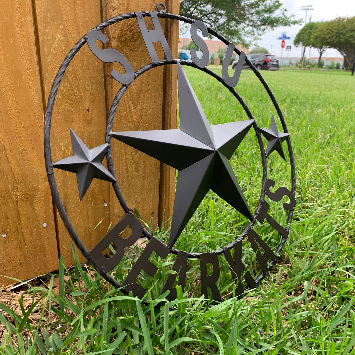 24",32" SHSU SAM HOUSTON BEARKATS RUSTIC BLACK METAL CUSTOM VINTAGE CRAFT RUSTIC BLACK TEAM STAR HANDMADE