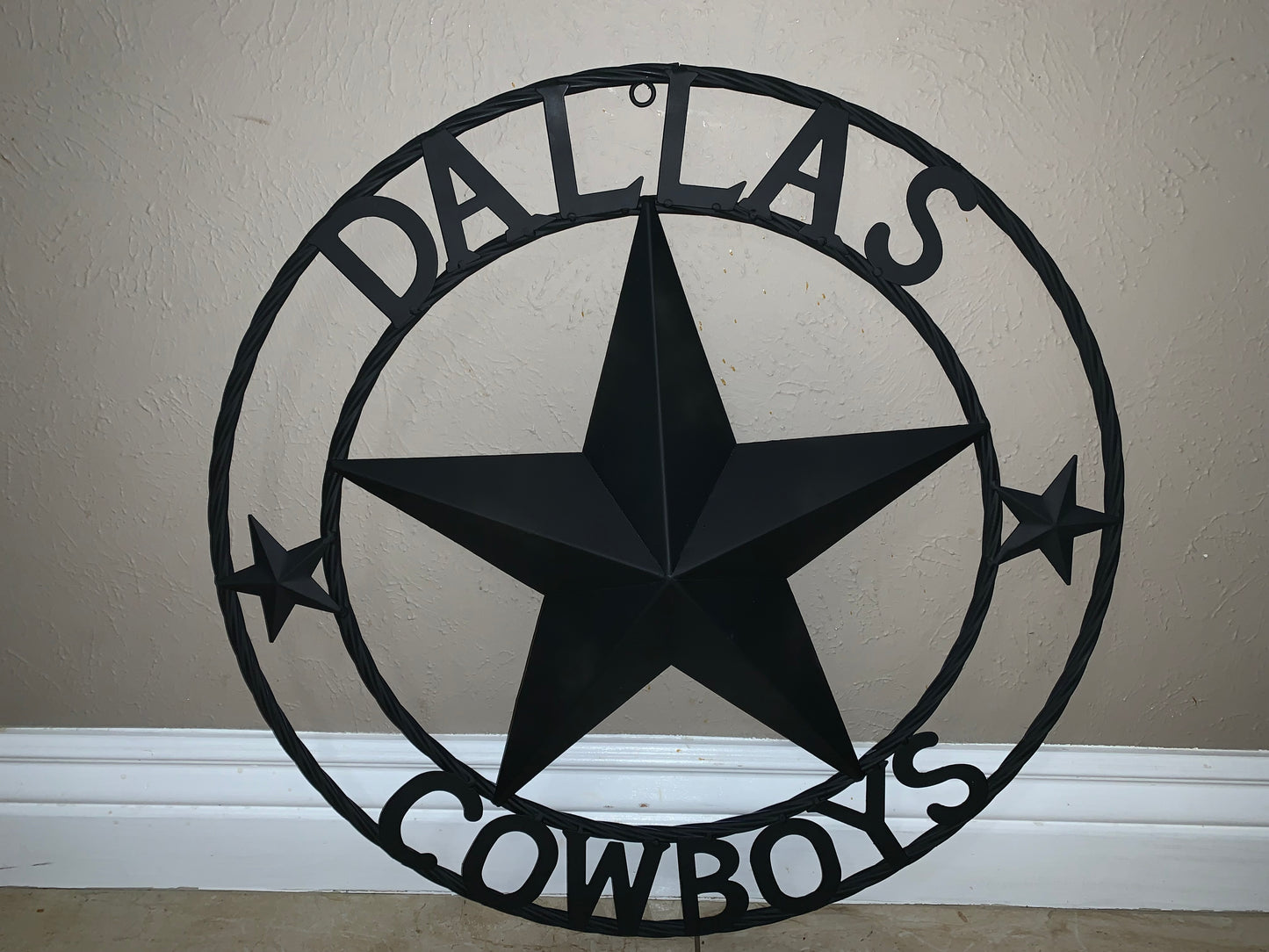 DALLAS COWBOYS RUSTIC BLACK BARN STAR CUSTOM METAL VINTAGE LONE STAR WESTERN HOME DECOR HANDMADE #EH12204