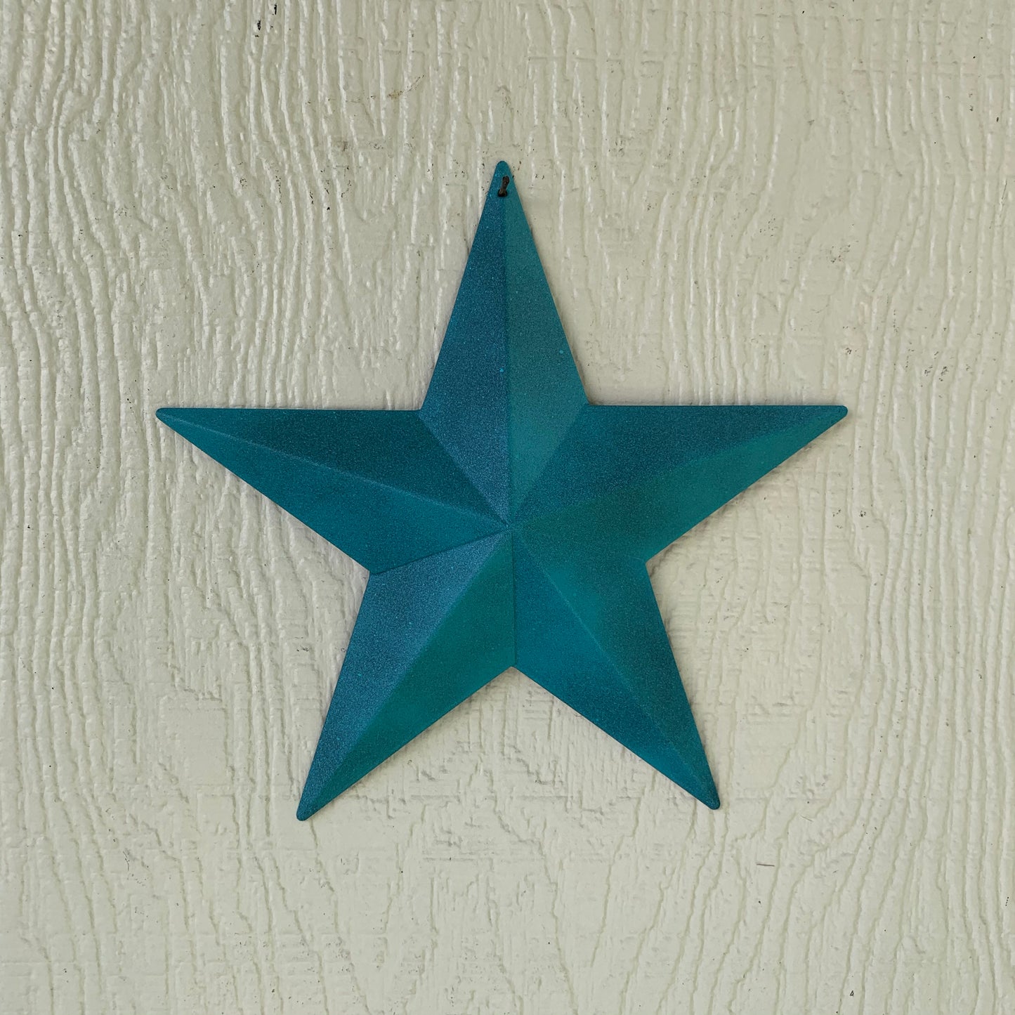 #EH10474 RUSTIC TURQUOISE DISTRESSED TWO TONE BARN METAL STAR WESTERN HOME DECOR ART NEW
