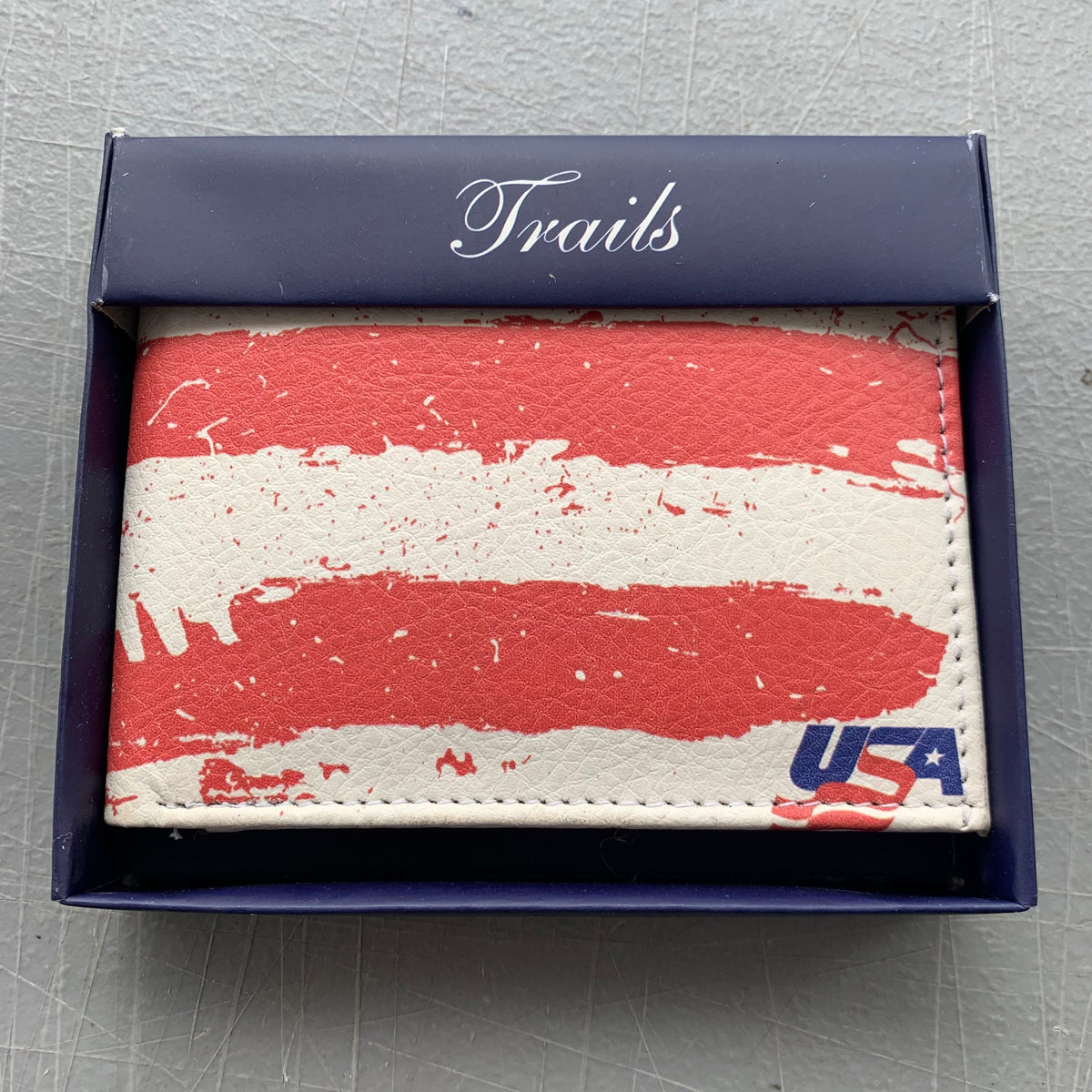 5" USA FLAG RED WHITE BLUE WALLET LEATHER BIFOLD WALLET NEW