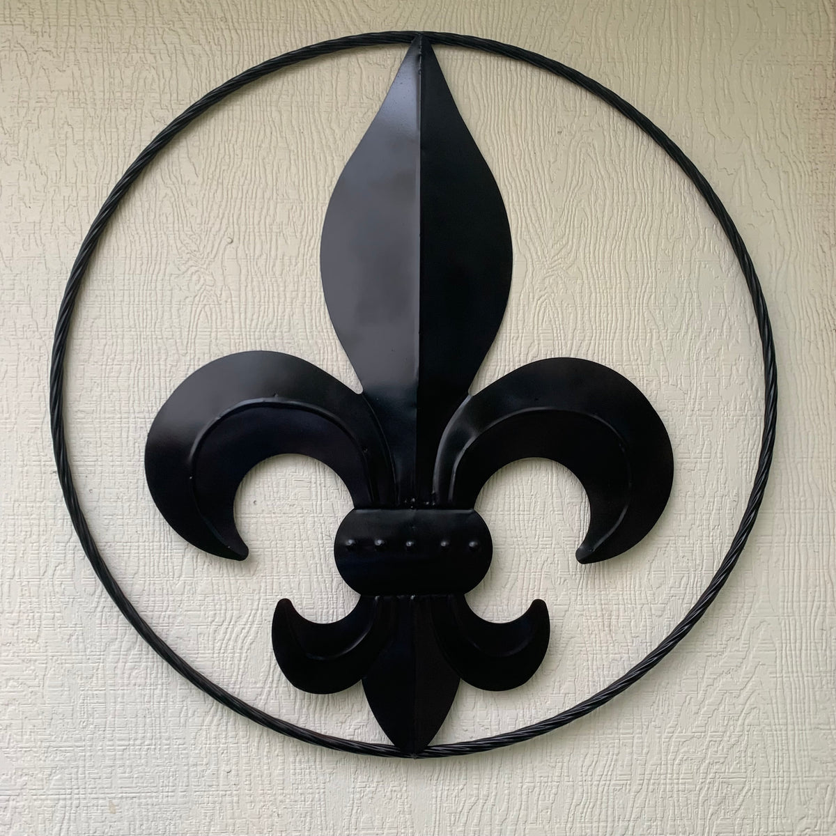 24", 36" GLOSS BLACK FLEUR DE LIS METAL WALL ART SIGN WESTERN HOME DECOR HANDMADE NEW #EH10645