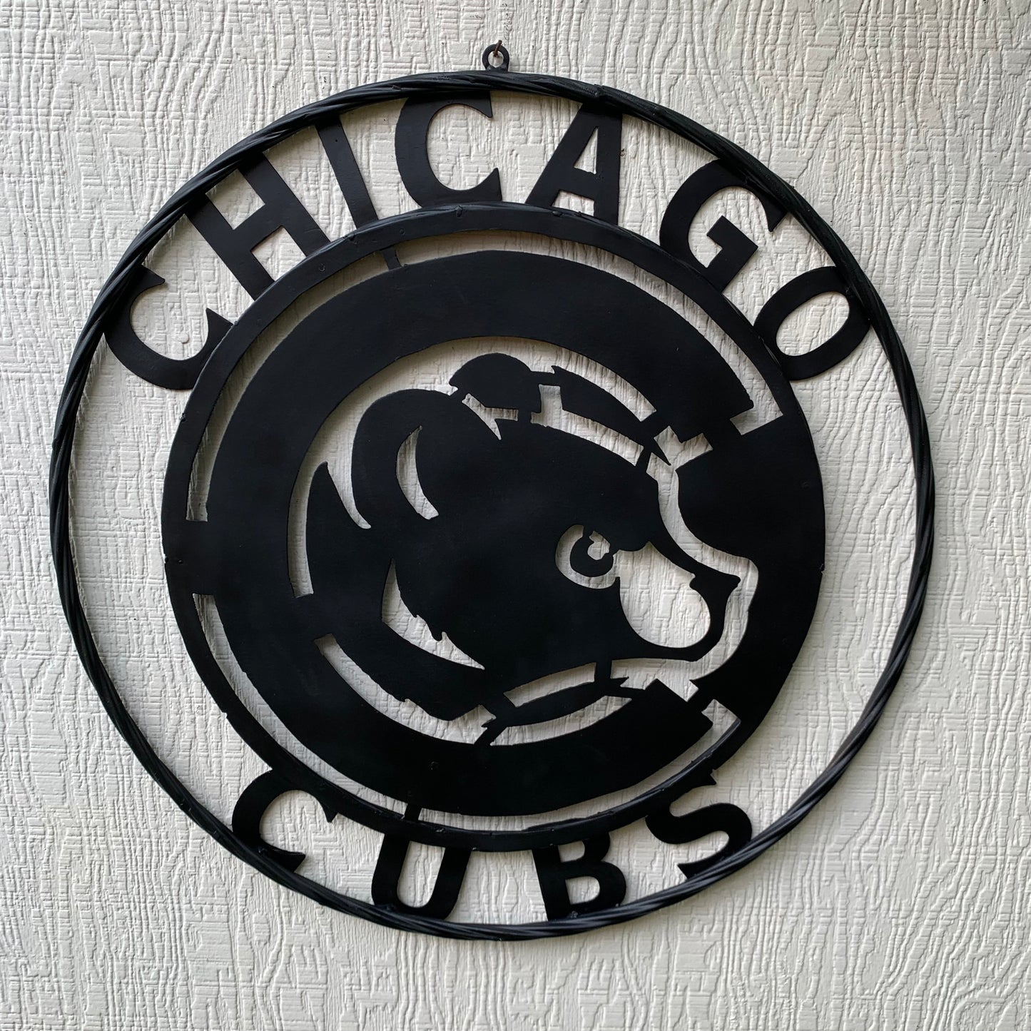 12", 18", 24", 32" CHICAGO CUBS CUSTOM BLACK & RAW METAL VINTAGE CRAFT TEAM SPORTS SIGN HANDMADE