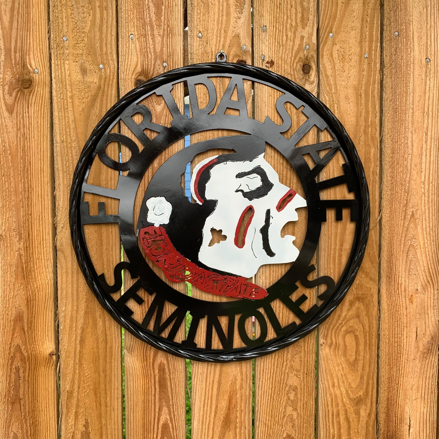 12", 18", 24", 32" FSU FLORIDA STATE SEMINOLES INDIAN LOGO METAL CUSTOM VINTAGE CRAFT TEAM SIGN
