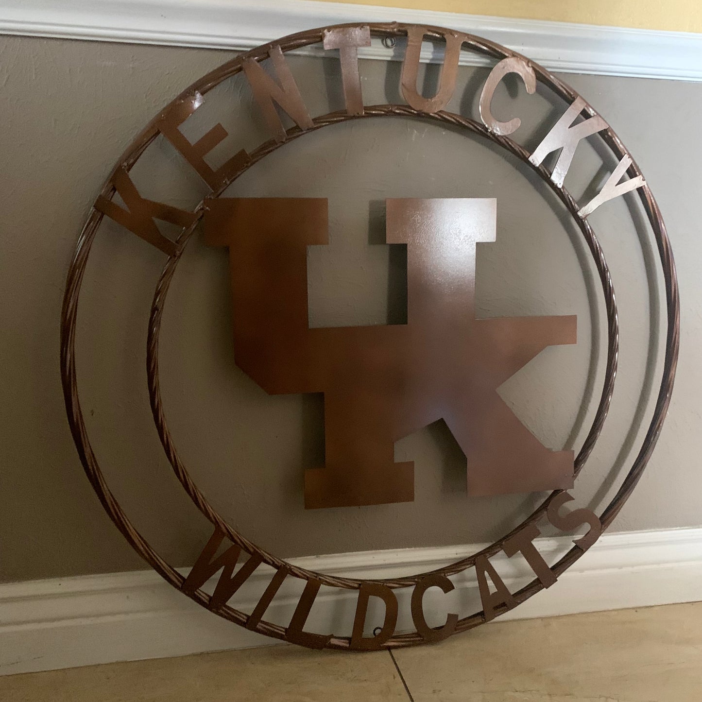 12",18", 24", 32" KENTUCKY WILDCATS RUSTIC BRONZE CUSTOM METAL VINTAGE CRAFT SIGN HANDMADE