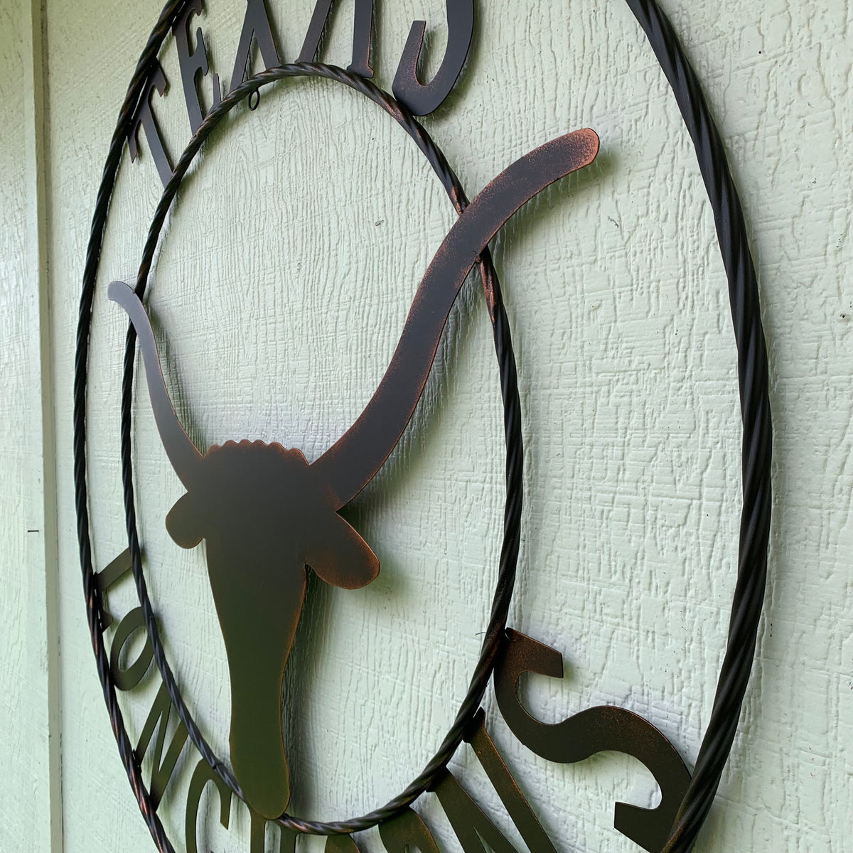 TEXAS LONGHORNS CUSTOM METAL VINTAGE CRAFT SIGN TEAM ART WESTERN HOME DECOR RUSTIC BRONZE HANDMADE #EH12565