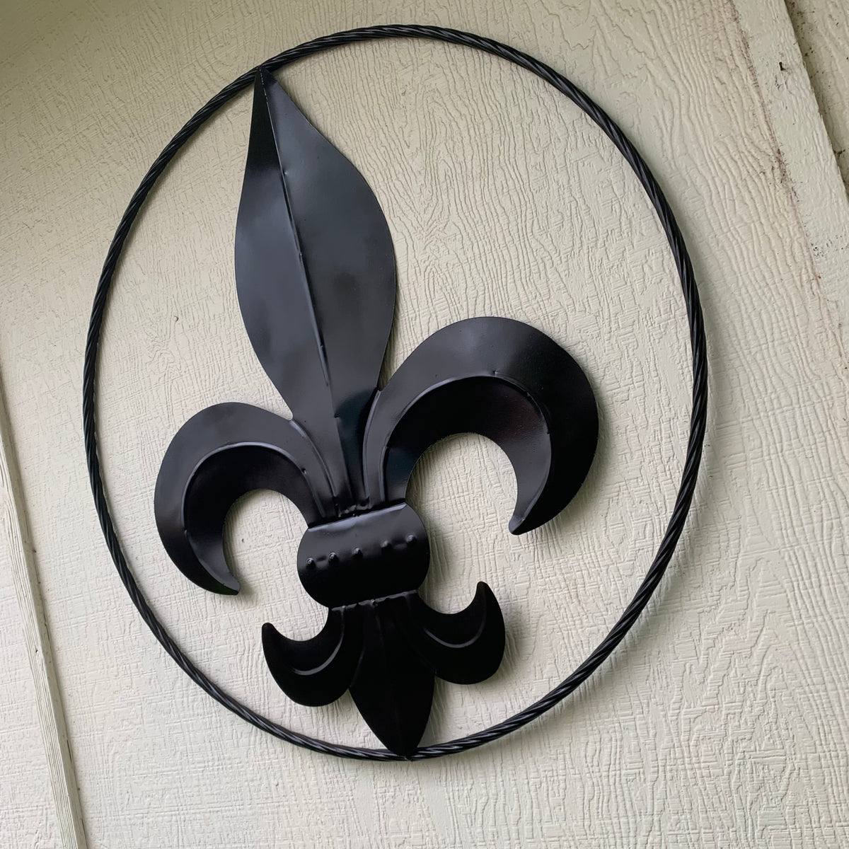 24", 36" GLOSS BLACK FLEUR DE LIS METAL WALL ART SIGN WESTERN HOME DECOR HANDMADE NEW #EH10645