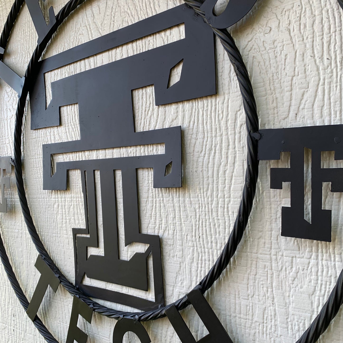 TEXAS TECH RUSTIC BLACK CUSTOM METAL VINTAGE CRAFT WESTERN HOME DECOR HANDMADE