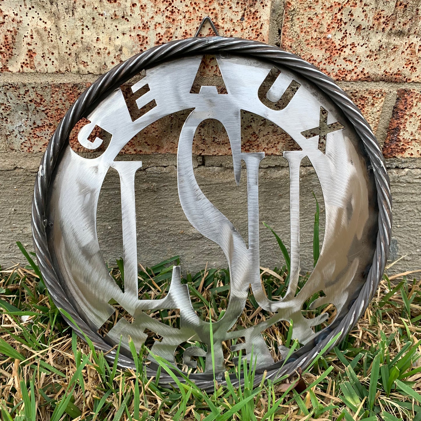 12",18",24",32" LSU GEAUX TIGERS CUSTOM RAW METAL VINTAGE CRAFT TEAM SIGN WESTERN HOME DECOR HANDMADE