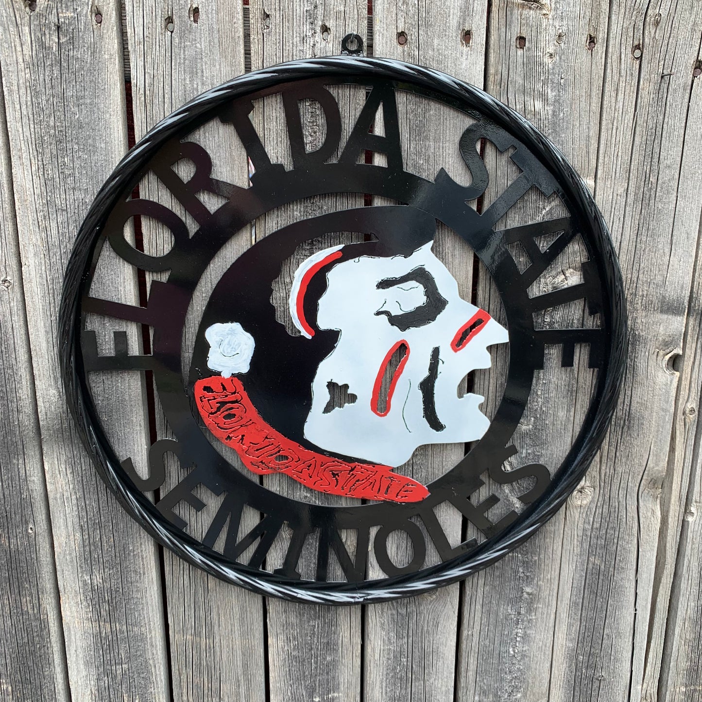 12", 18", 24", 32" FSU FLORIDA STATE SEMINOLES INDIAN LOGO METAL CUSTOM VINTAGE CRAFT TEAM SIGN