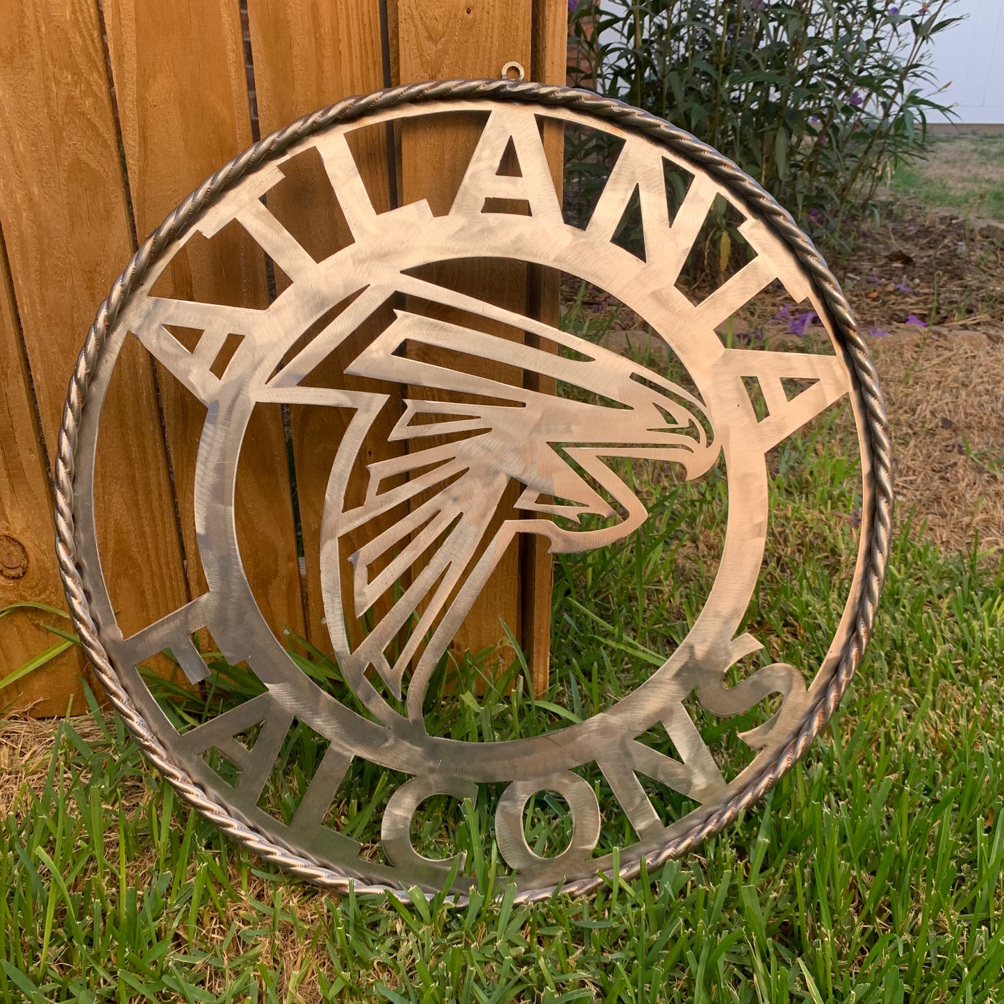 18", 24", 32", 36" ATLANTA FALCONS CUSTOM RAW METAL VINTAGE CRAFT TEAM SIGN HANDMADE