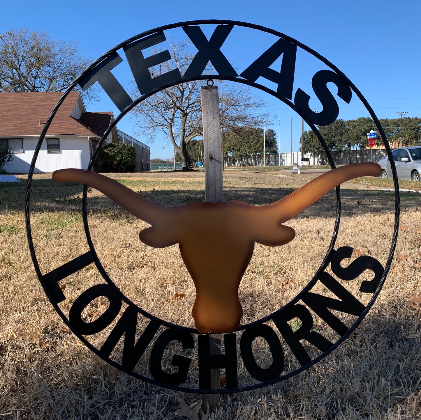 TEXAS LONGHORNS CUSTOM METAL VINTAGE CRAFT TEAM SIGN WESTERN HOME DECOR HANDMADE #EH90072